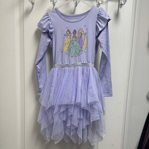 Disney Purple Princess Girls Long Sleeve Tulle Tutu Dress